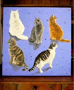Ritratto "Mini Cats Gang" - PRONTO DA APPENDERE -   Chut les Barbizons!
