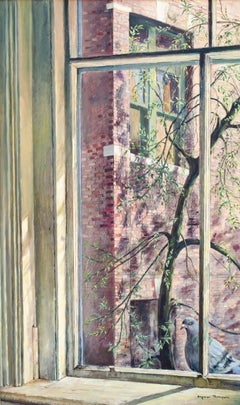 « Le Pigeon », peinture moderniste de 1965 de l'artiste du Maine Dagmar Thompson