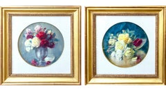 2 Floral Watercolors by Sevres Designer Isidore Rosenstock