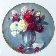 2 Floral Watercolors by Sevres Designer Isidore Rosenstock
