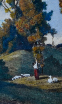 Constant Troyon (attribué) « Le charmant berger » – Peinture de l'École de Barbizon