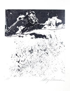 LeRoy Neiman Skiing Etching, "Top of the Crest" 1972