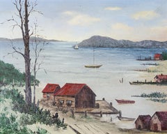 New England Coastal Painting Possibly by Industrialist N.S. Stowell
