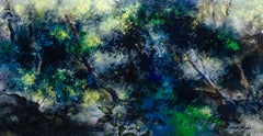Hiroshi Honda Abstracted Trees Painting, Signed