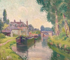 George Loftus Noyes Pintura impresionista americana Escena del canal francés