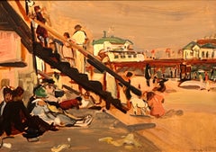 Theresa Bernstein, artiste moderniste américaine, « Coney Island », cadre d'époque Foster Bros