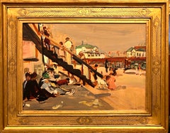 Theresa Bernstein, artiste moderniste américaine, « Coney Island », cadre d'époque Foster Bros