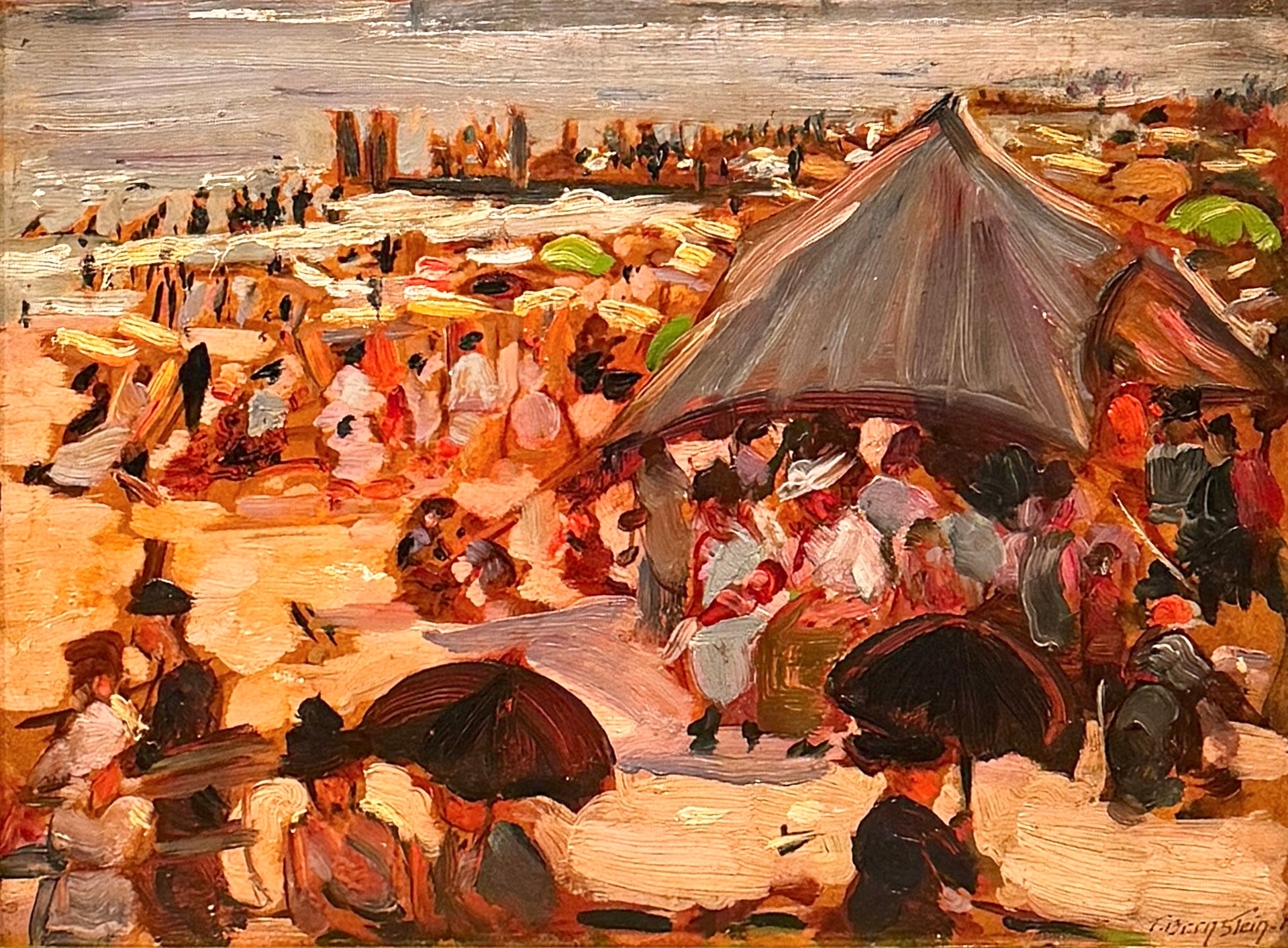 Theresa Bernstein, « Plage bondée, Coney Island », Scène de plage