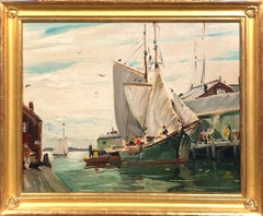 Old Gloucester, Original Oil Harbor Painting by Anthony Thieme