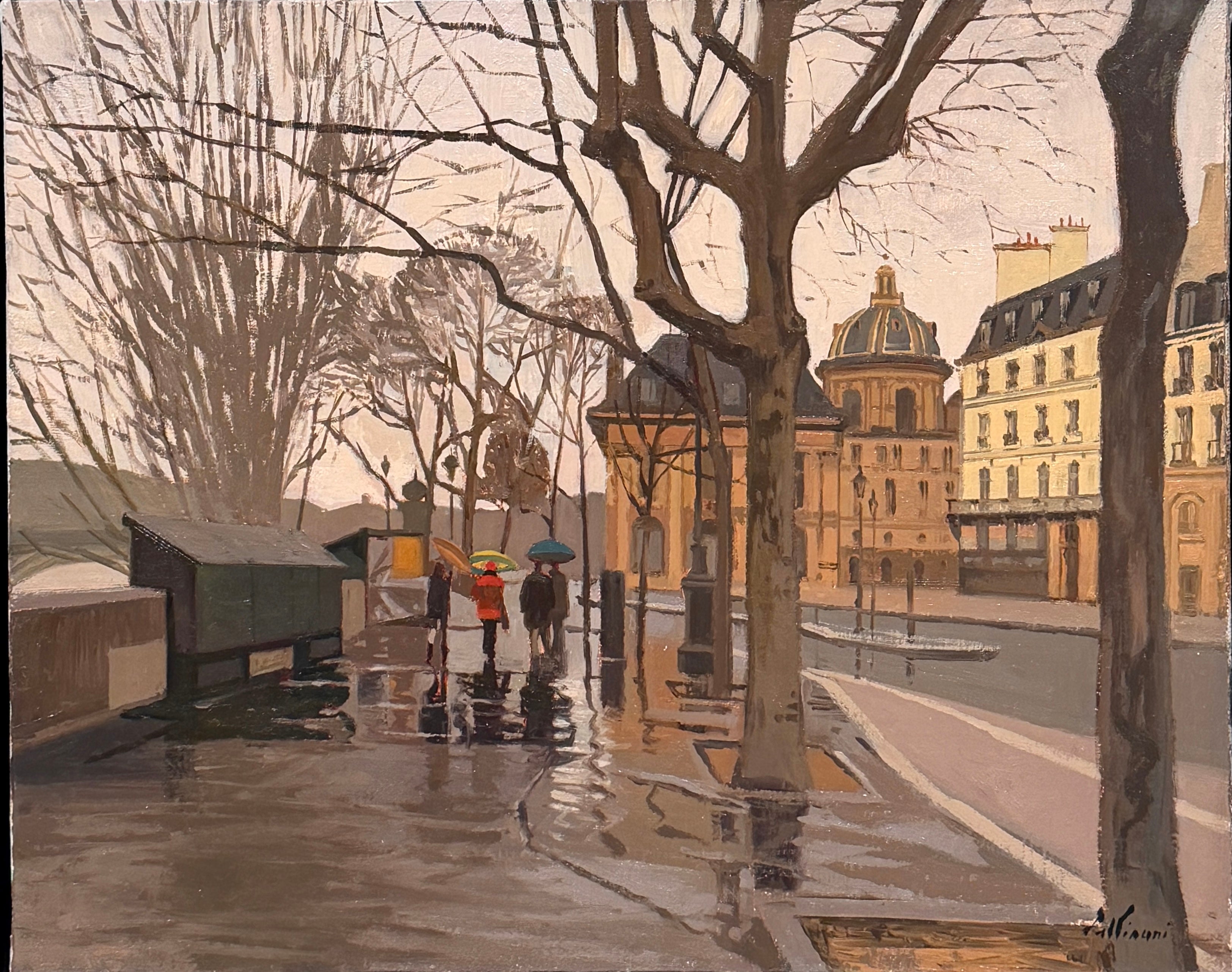 « Sans titre, Scène parisienne » Paysage urbain original de Paris par Régis Pettinari