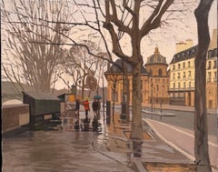 "Untitled, Paris Scene" Original Paris Cityscape by Régis Pettinari