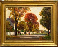 Anthony Thieme, "South Street, Rockport", dipinto a olio originale, impressionismo americano