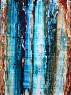 Colorado Time Textured Abstract Acrylic Painting Vibrant Striped Contemporary