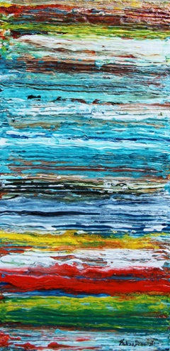 Mi piace quello che vedo: dipinto astratto in acrilico con texture, colori intensi, stile contemporaneo