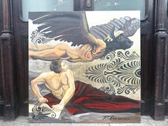 Zeus and Ganymede - oil silverleaf Neo Mythology