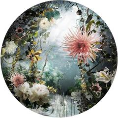 Photo onirique de fleurs sous l'eau, ton bleu, forme ronde, Archeus