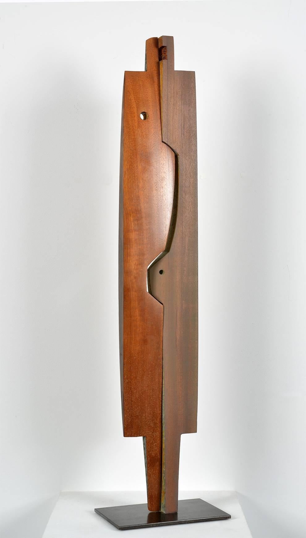 mahogany sculpture, mid-century style, Figurine - Sculpture by Pascal Pierme