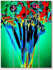 Human size Flower bouquet on green background, BlueSol,