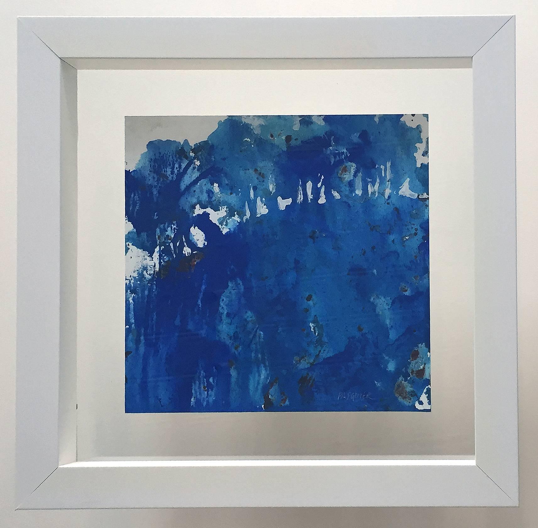 Noël Pasquier Abstract Painting - Blue painting, framed