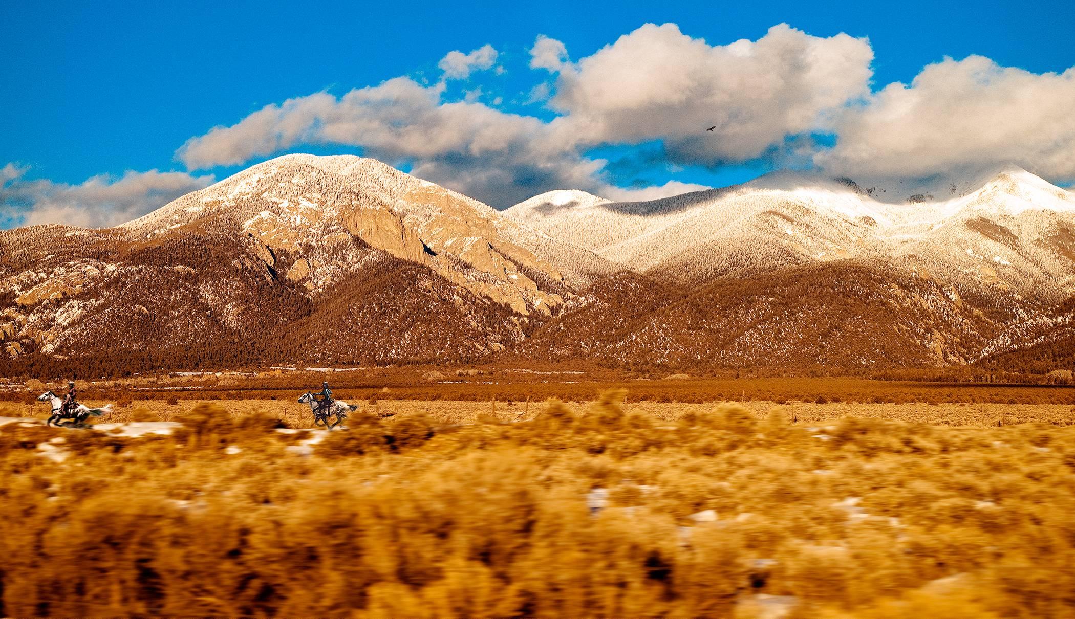 Albert Delamour Landscape Photograph - Looking for Richard, Landscape photography, Wild West, Horses