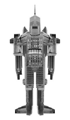 Robot made with iconic buildings of New York, Architectural robot.