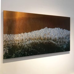 Aerial view of the beach, wave