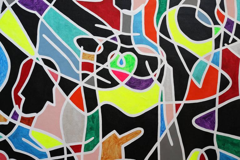 ESAP Abstract painting, colorful, bold lines, geometric