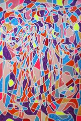 Abstract painting, colorful, Happy Together