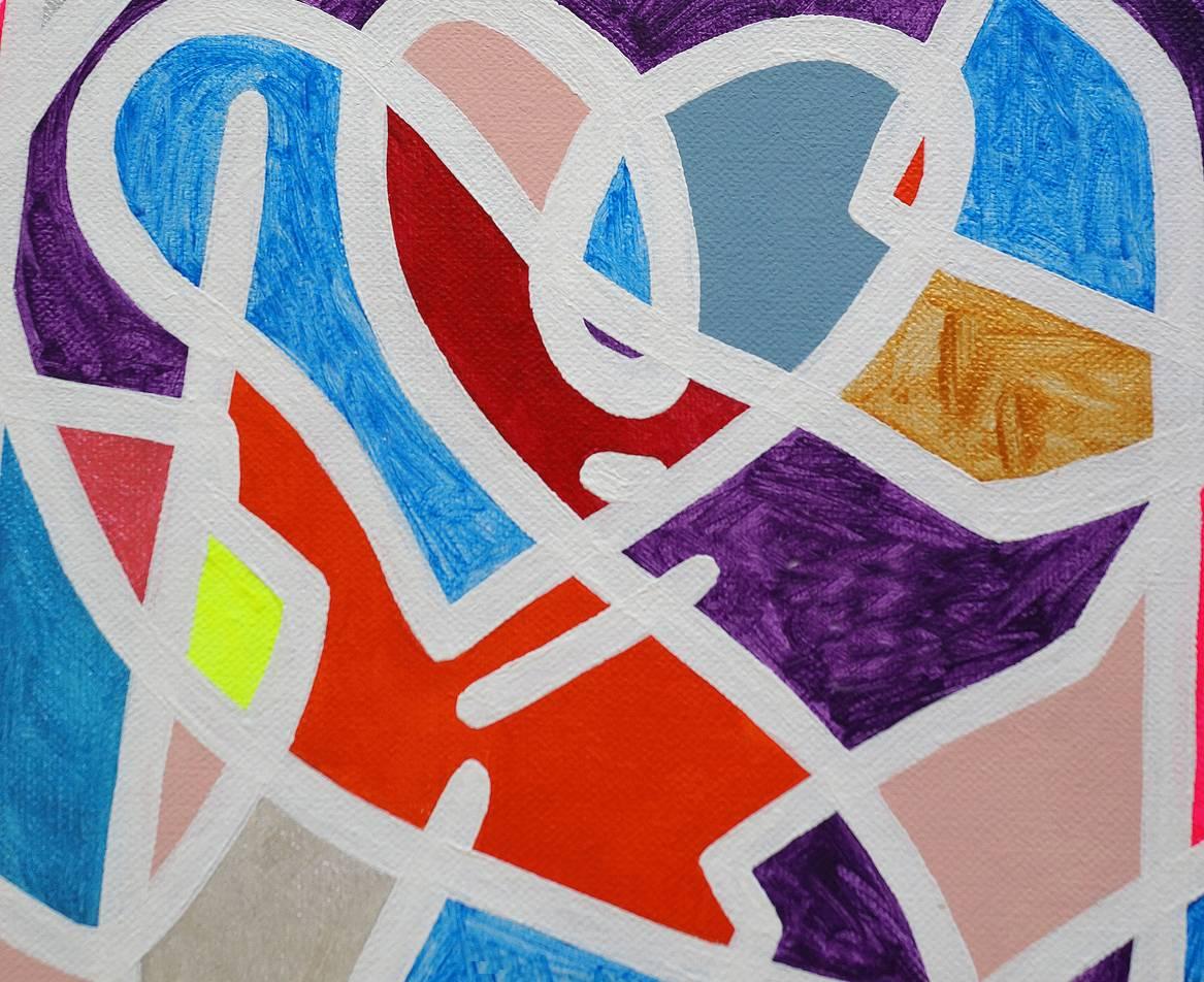 Abstract painting, colorful, Happy Together - Painting by ESAP