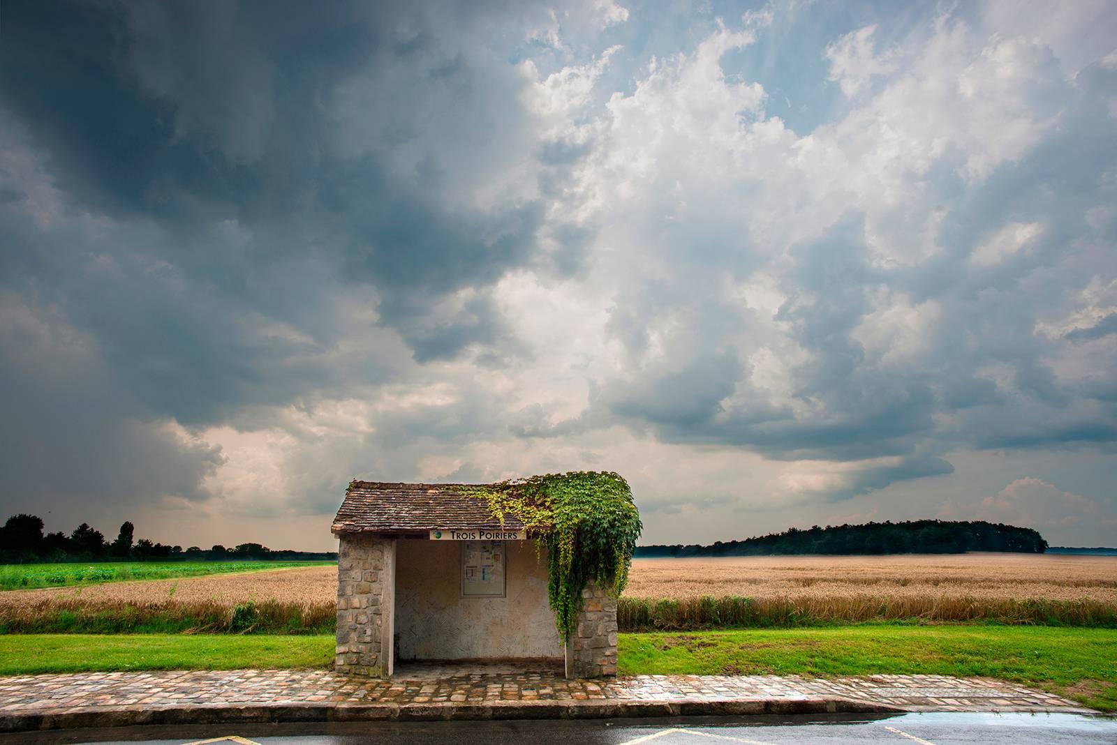 Albert Delamour Landscape Photograph - French Countryside, Barbizon, France, Old house on countryside road
