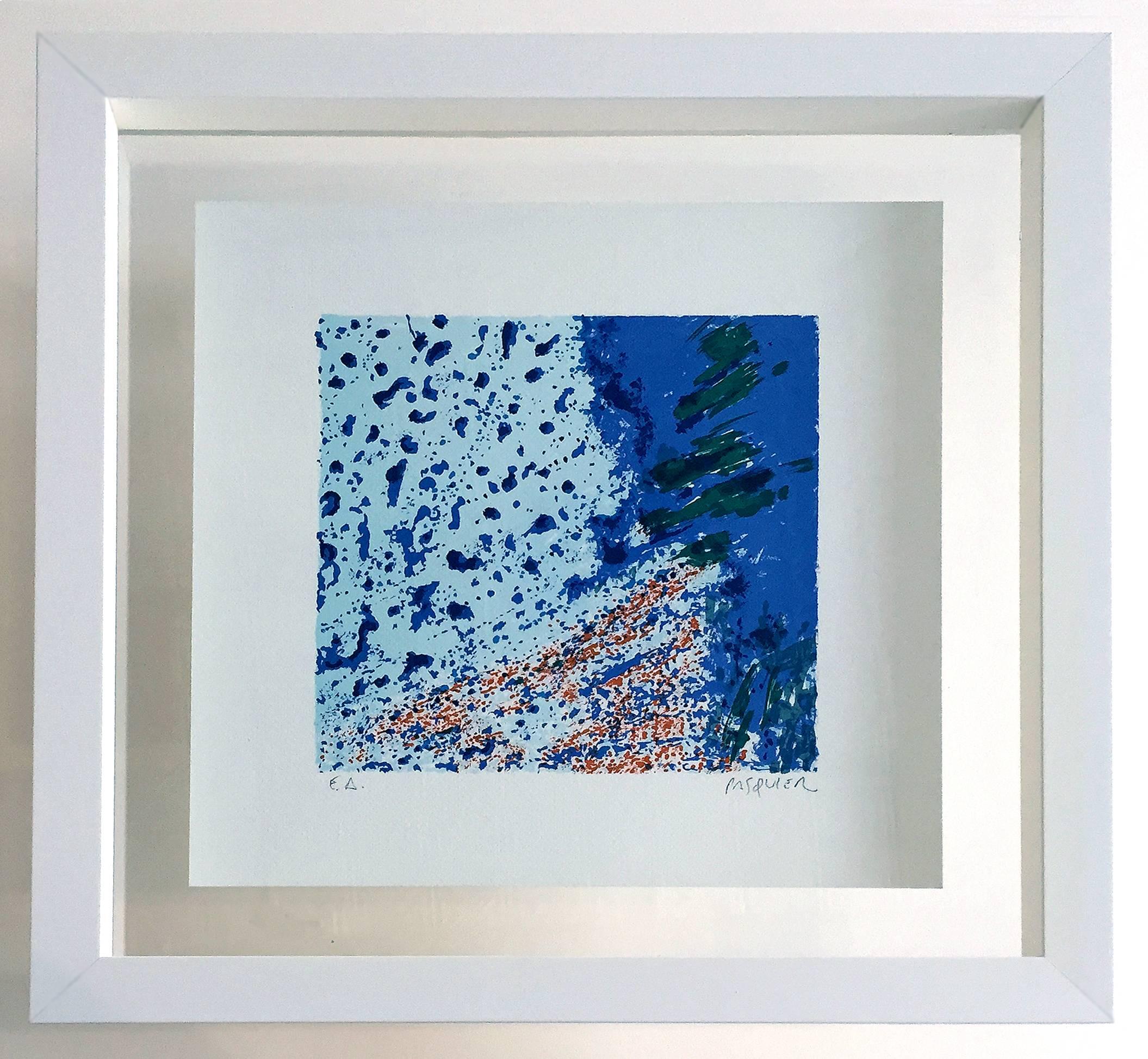 Noël Pasquier Abstract Print - Bleu tone Abstract 