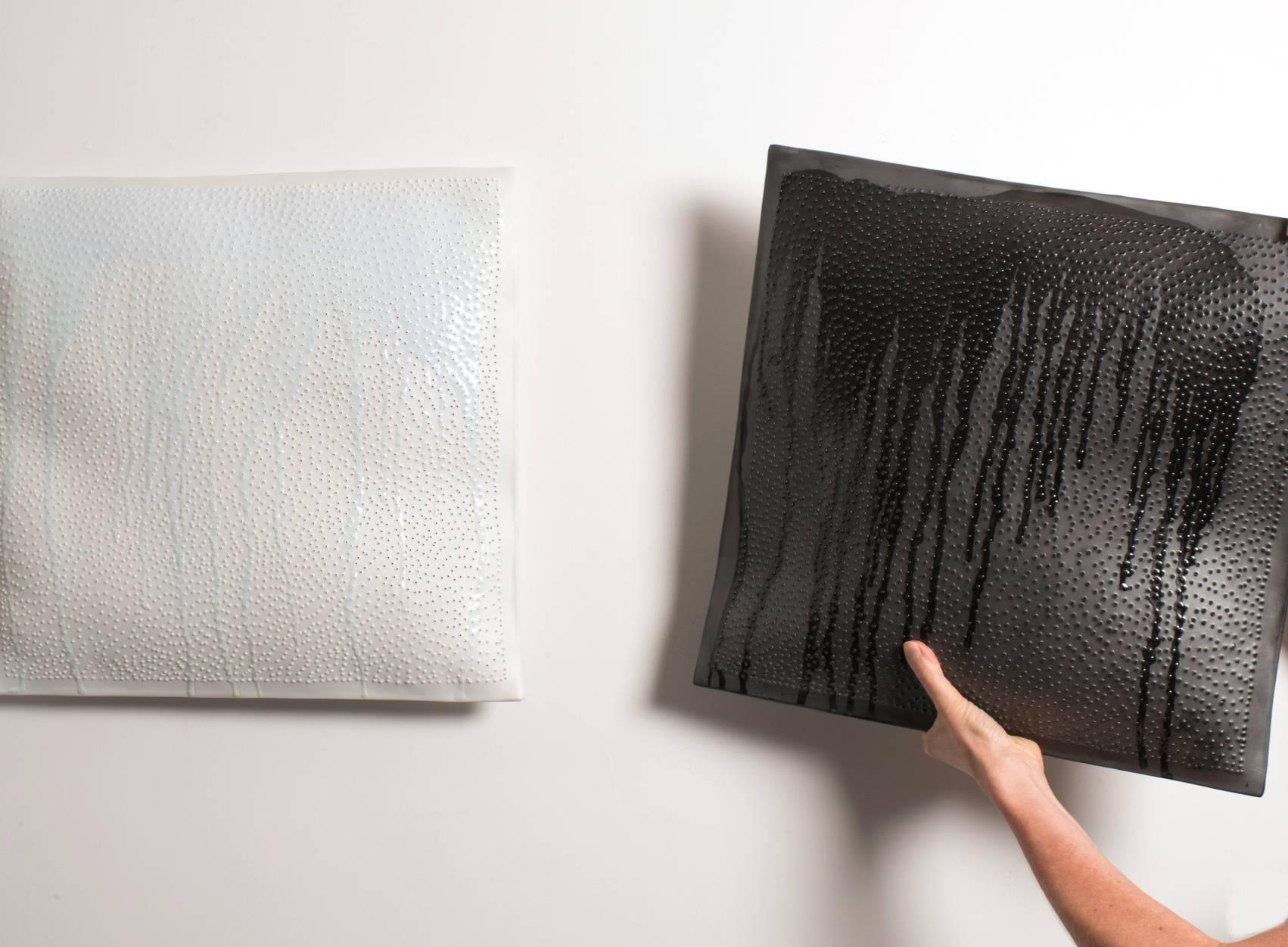 Black Porcelain pillows with drips, Color Study - Sculpture by Stepanka Horalkova