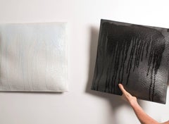 Black Porcelain pillows with drips, Color Study