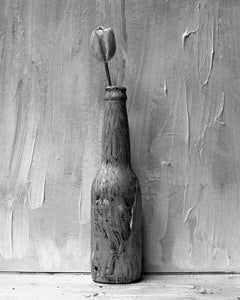 Picture of Painted Bottle with Flower, Black and white Still life photography