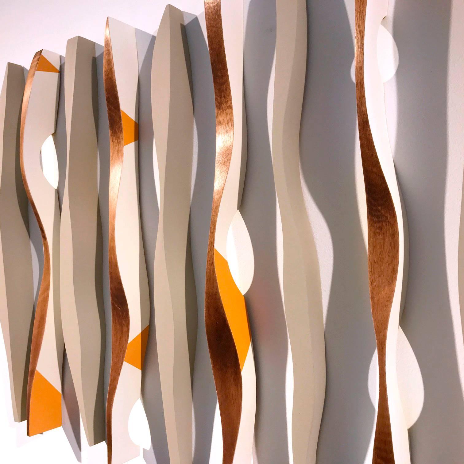 Wood sculpture, Mural Installation, Mid Century style  - Sculpture by Pascal Pierme