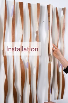 Mid Century style Wood sculpture, Mural Installation