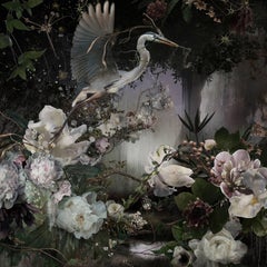 Ysabel Lemay beautiful photo collage with birds, flowers and trees, Eden I