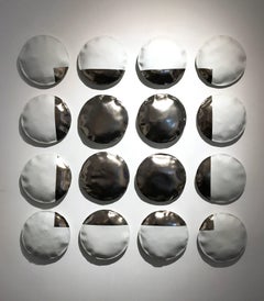 White and Silver Porcelaine Pillows, Mural Installation, Horizon