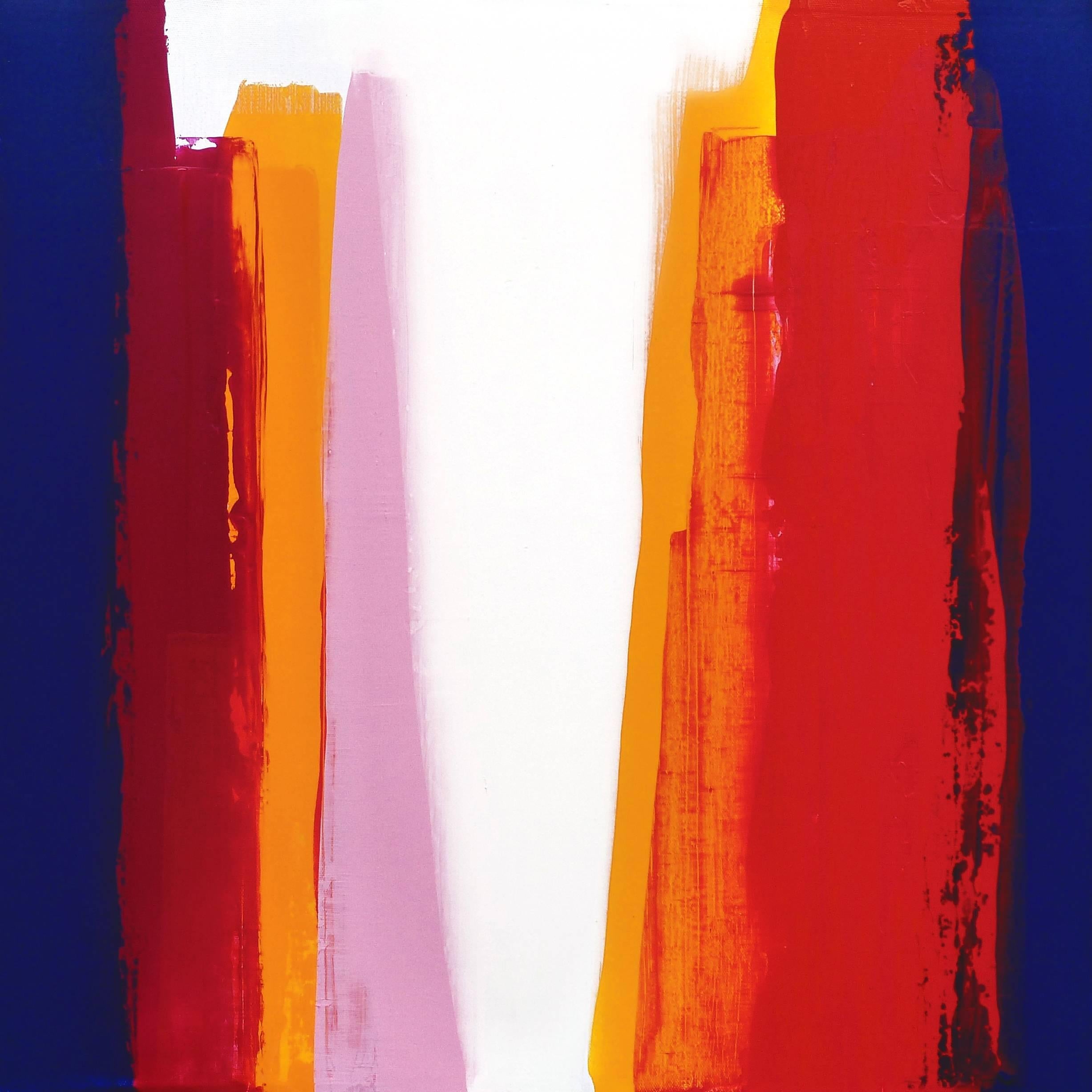 Dulm Abstract Painting - New York City buildings, bright color 