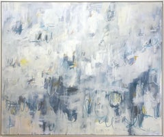 Linc Thelen, Large abstract painting, Blue tone, Framed