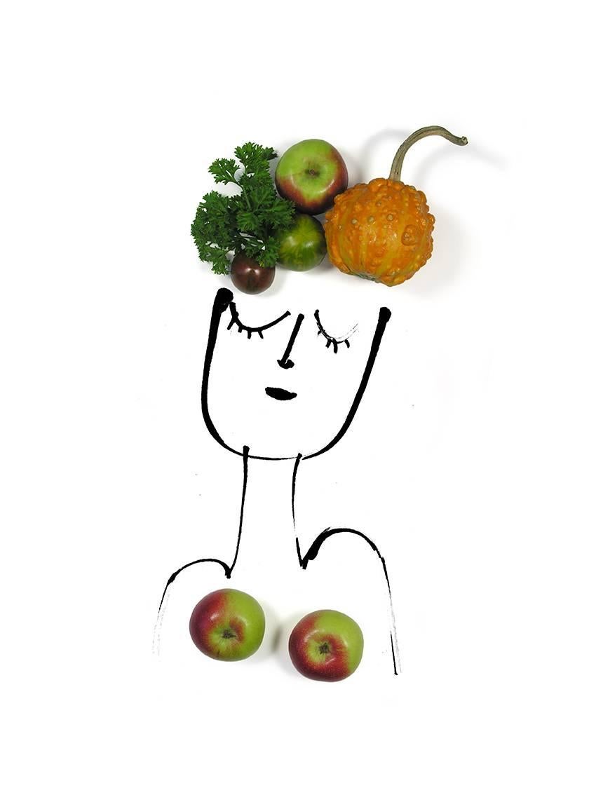Serge Bloch Abstract Drawing - Veggie Fashion #3