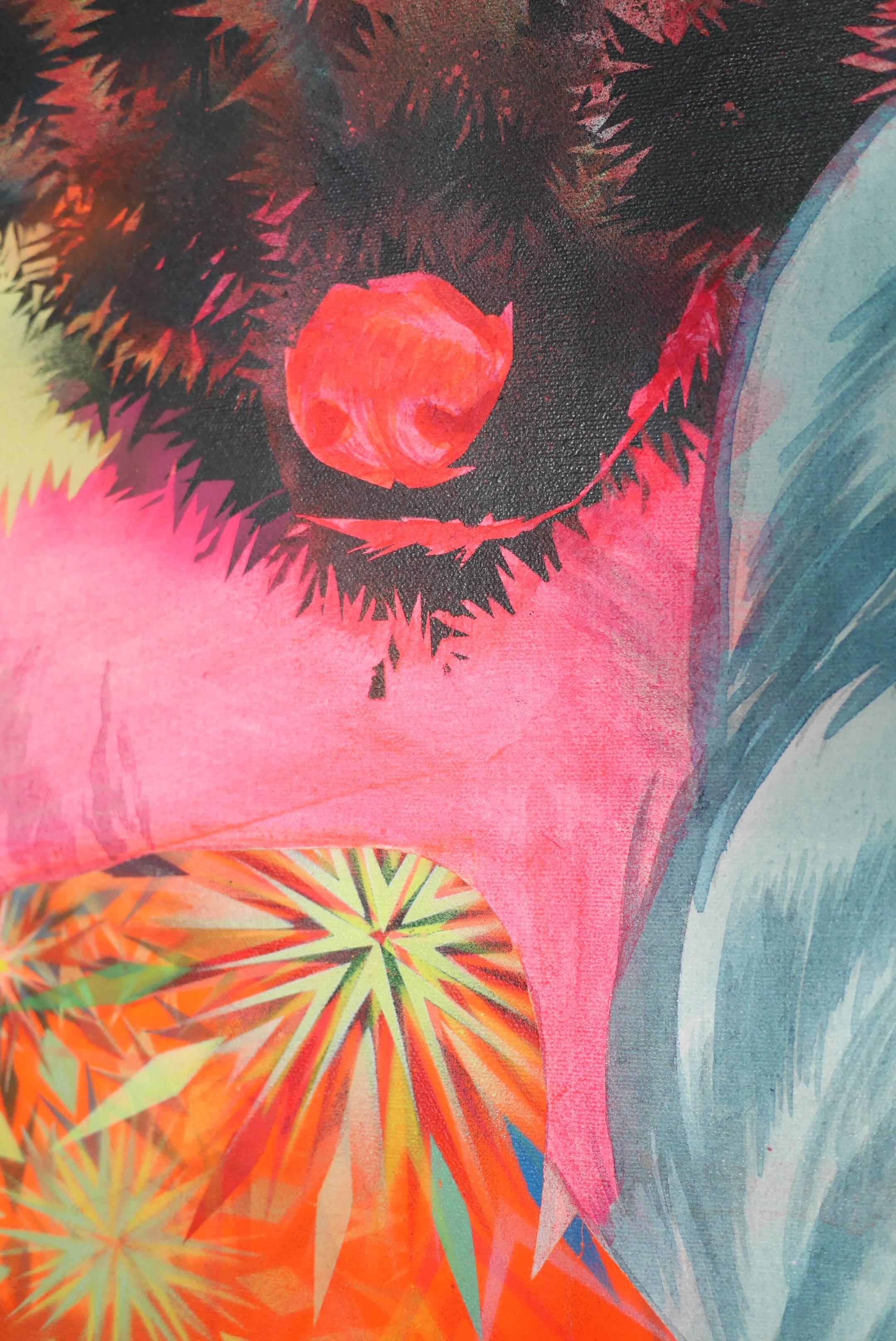Boy, Girl And Wolf Show - Abstract Painting by SHARK TOOF