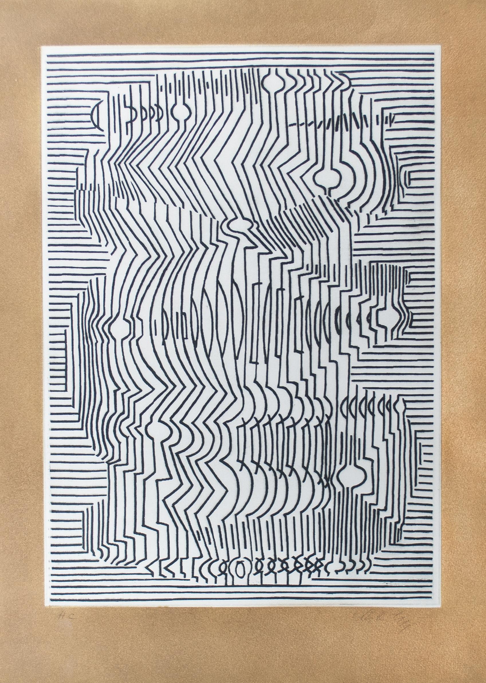 Victor Vasarely Abstract Print - Hommage a Bach II