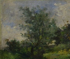 19th Century French Impressionist Barbizon River Landscape Oil Canvas Signed