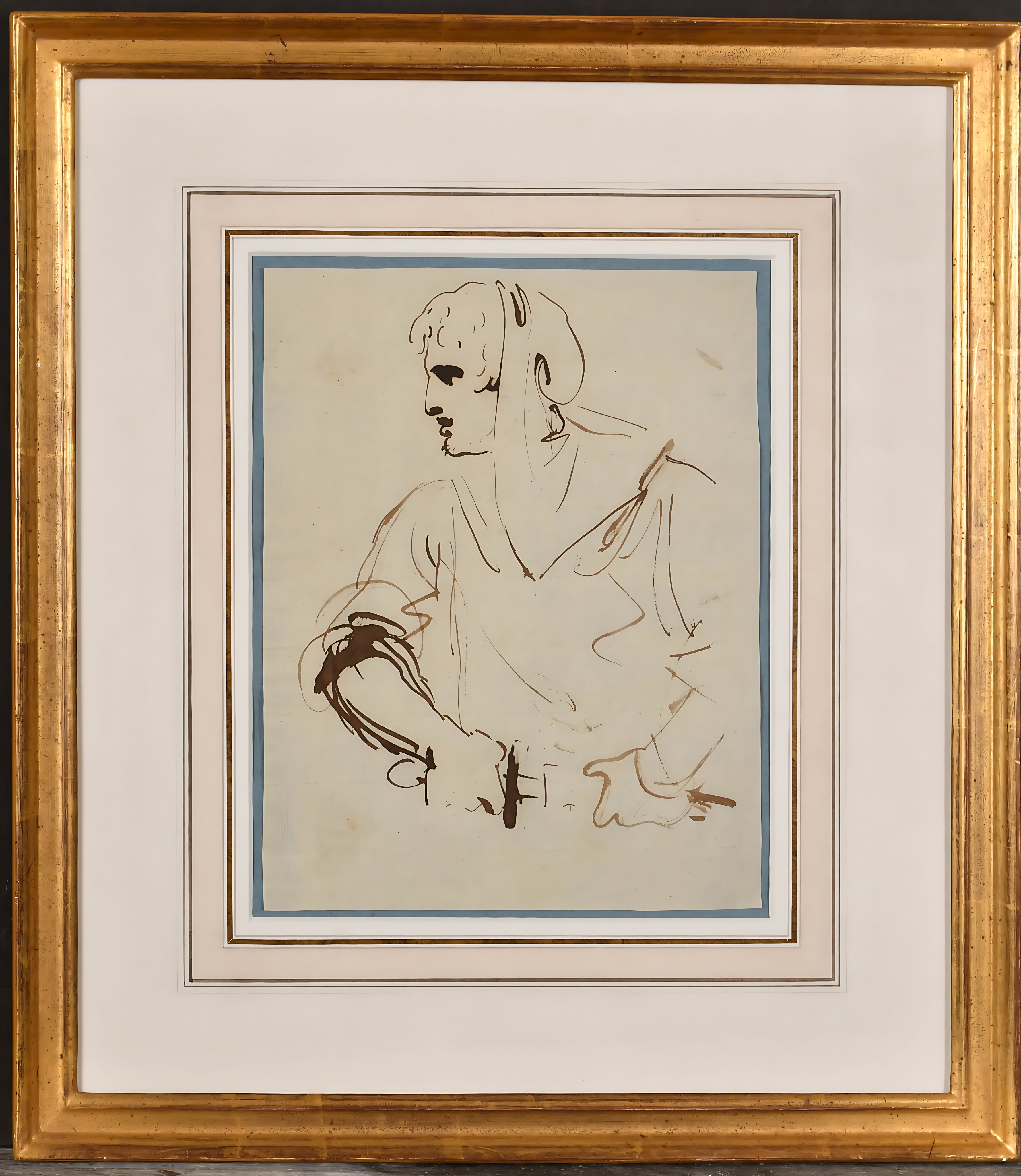 William Lock the younger Figurative Art - William Lock the Younger (1767–1847) – A Classical Soldier Drawing His Sword
