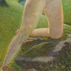 Symbolist School, circa 1890 – Eve in the Garden of Eden, Large Pastel