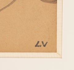 Louis Valtat (1869-1952), Nu assis, dessin original à l'encre et à l'aquarelle, vers 1905