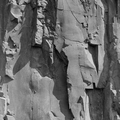 Rockface 13: Large Square Black & White Photograph of Graphic Jagged Rock Cliff