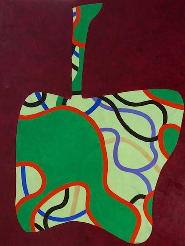 Ralph Stout Abstract Painting - Apple #1 (Contemporary Abstracted Still Life Oil Painting)