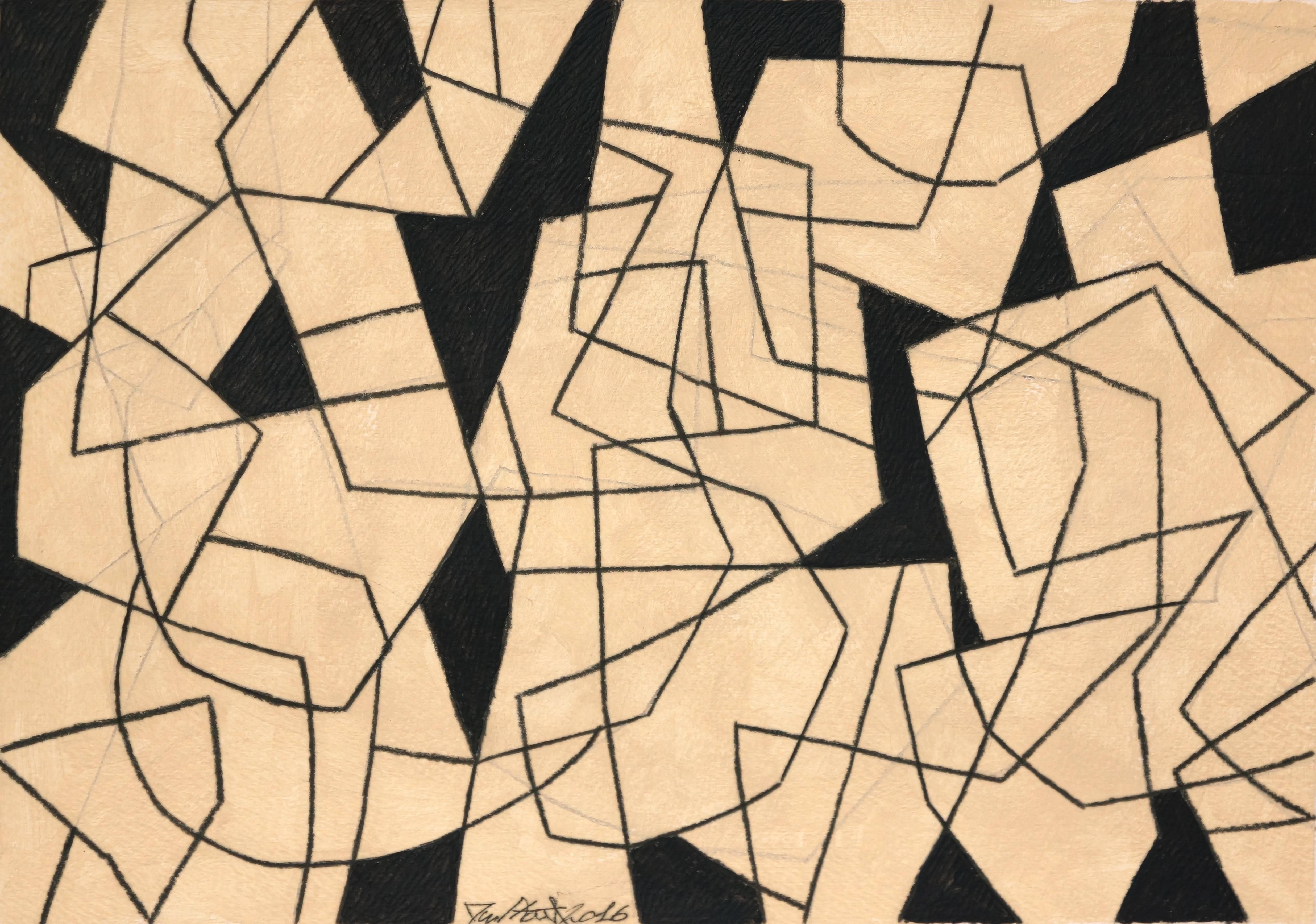 Black and White Abstract Drawing, Untitled 35 - Art by Ralph Stout